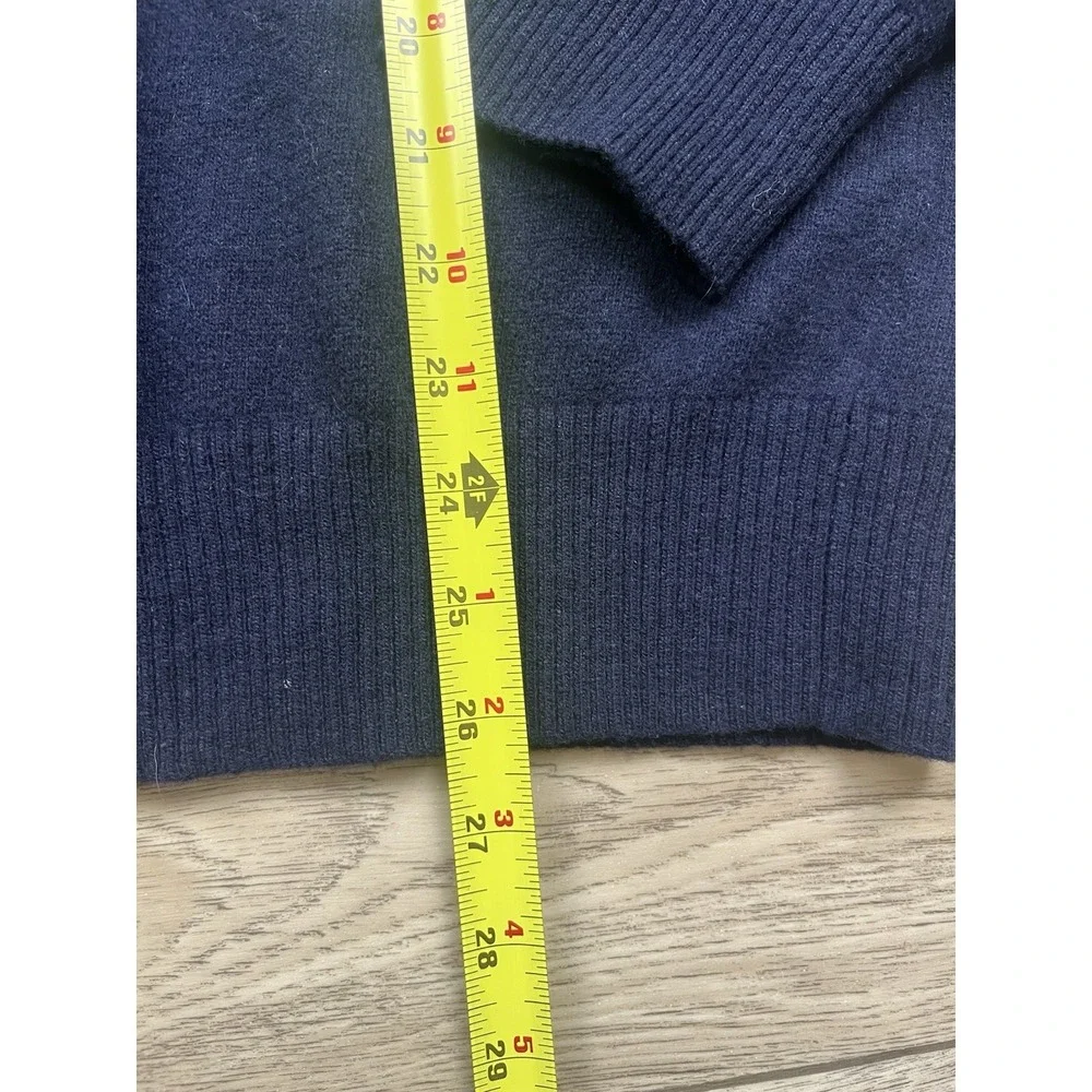 Banana Republic Sweater Men's Large Blue Italian Yarn Merino Wool 1/4 Zip Button